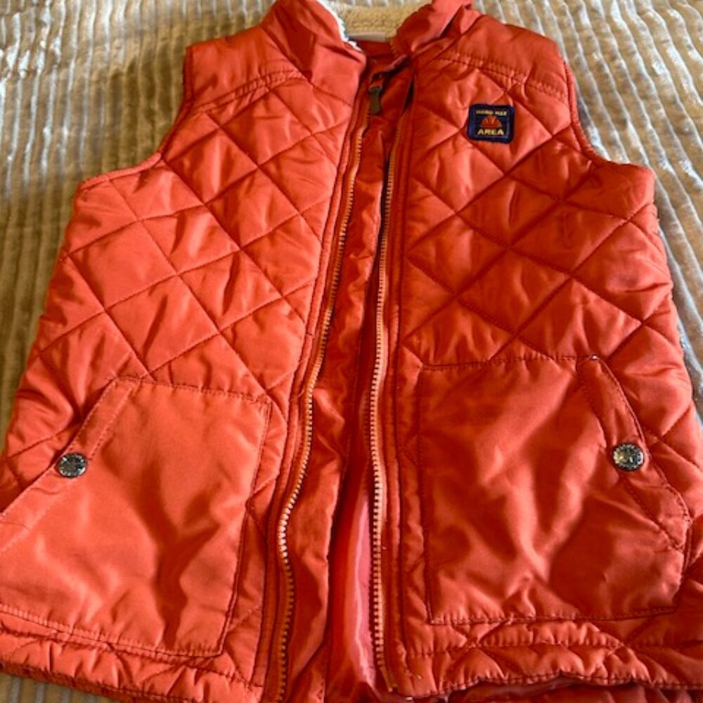 Boys Headquarters Orange Puffer Vest